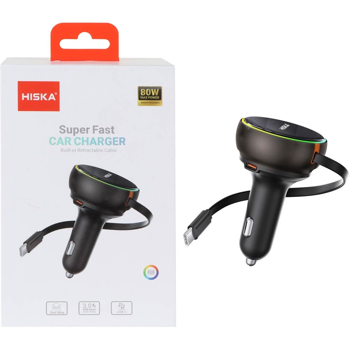 شارژر فندکی 80 وات هیسکا مدل HCC 337
