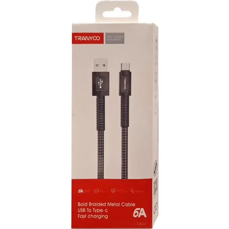 کابلUSB به USB-C ترانیو مدل T-X21C طول 1 متر