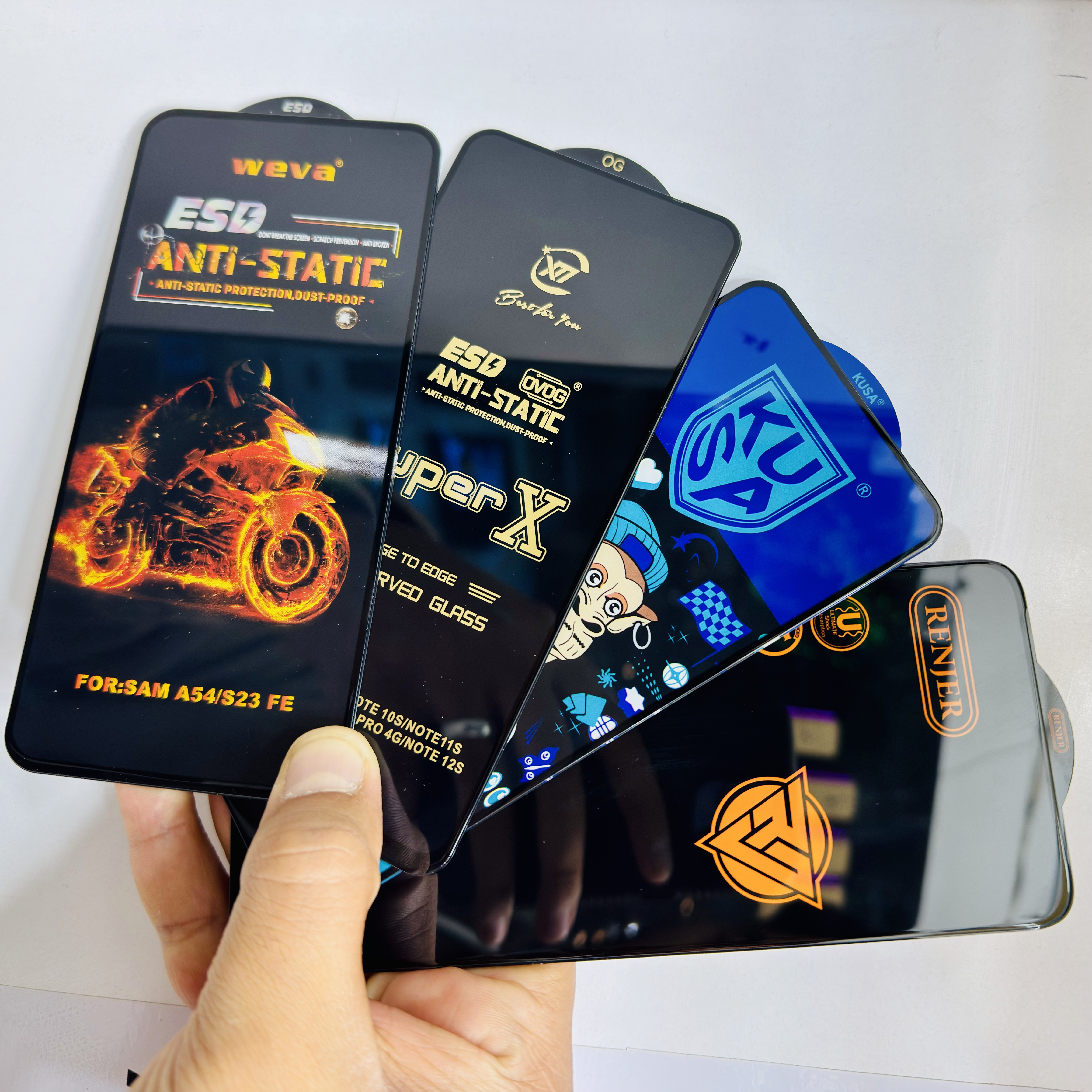 محافظ صفحه نمایش شیشه ای انتی استاتیک مناسب برای گوشی موبایل سامسونگ مدل A20